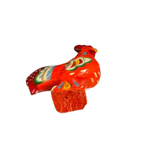 Vintage Hand-Painted Swedish Dala Rooster by Nils Olsson Wooden Folk Art - Picture 5 of 7